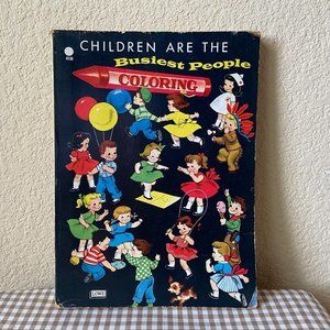 Vintage LOWE Children Are The Busiest People Coloring Book Collectable